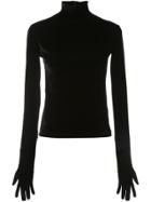 Richard Quinn Gloved Rollneck Top - Black