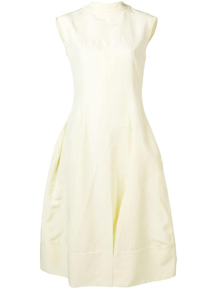 Jil Sander Mock Neck Flared Dress - Yellow