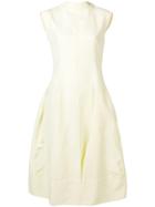 Jil Sander Mock Neck Flared Dress - Yellow