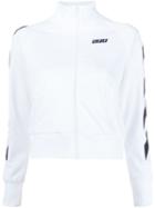 Off-white Striped Sleeve Zip Cardigan