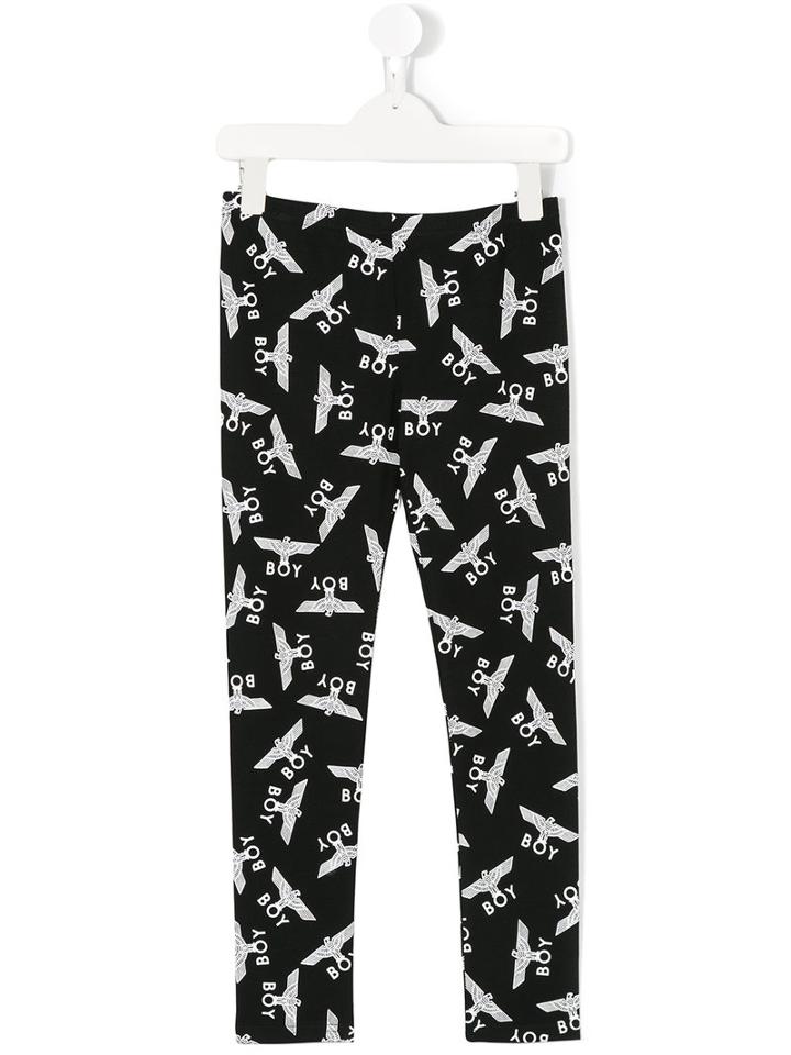 Boy London - Logo Print Leggings - Kids - Cotton/spandex/elastane - 9 Yrs, Black