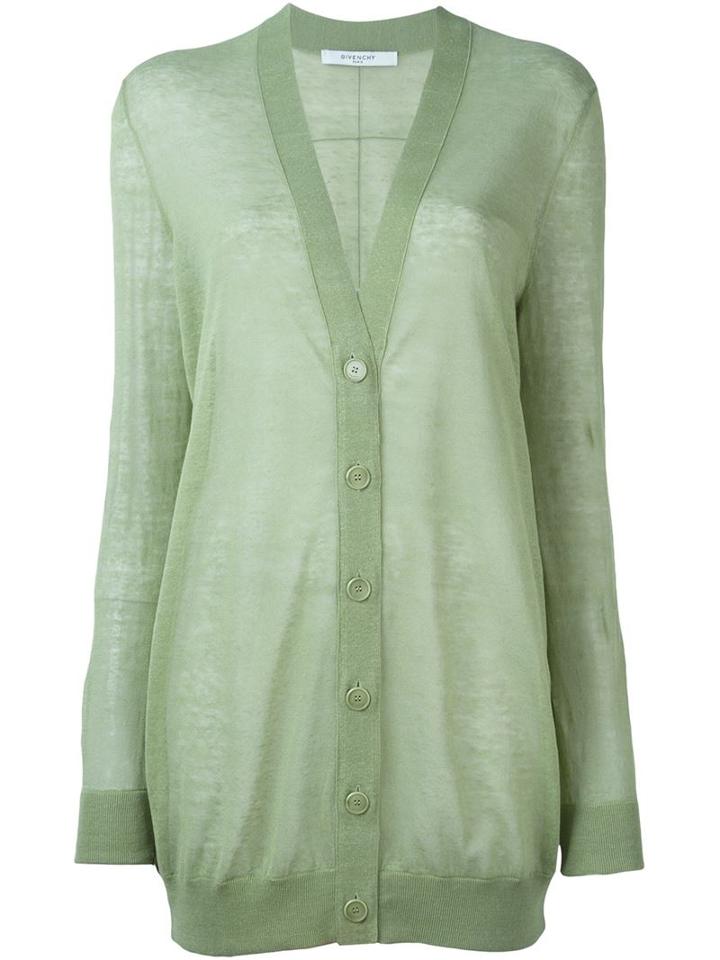 Givenchy Draped Oversize Cardigan, Women's, Size: L, Green, Linen/flax/polyamide