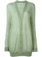 Givenchy Draped Oversize Cardigan, Women's, Size: L, Green, Linen/flax/polyamide