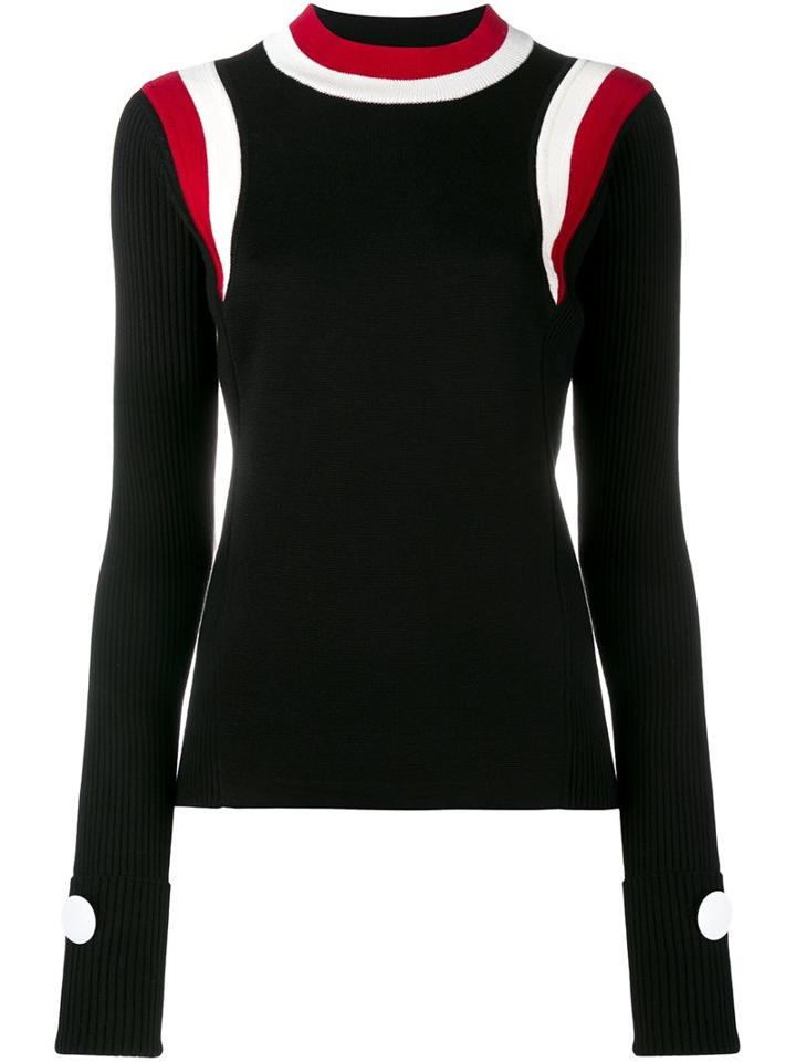 Marni Striped Detail Jumper, Women's, Size: 40, Black, Wool