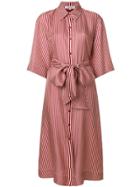 Dvf Diane Von Furstenberg Striped Shirt Dress - Red