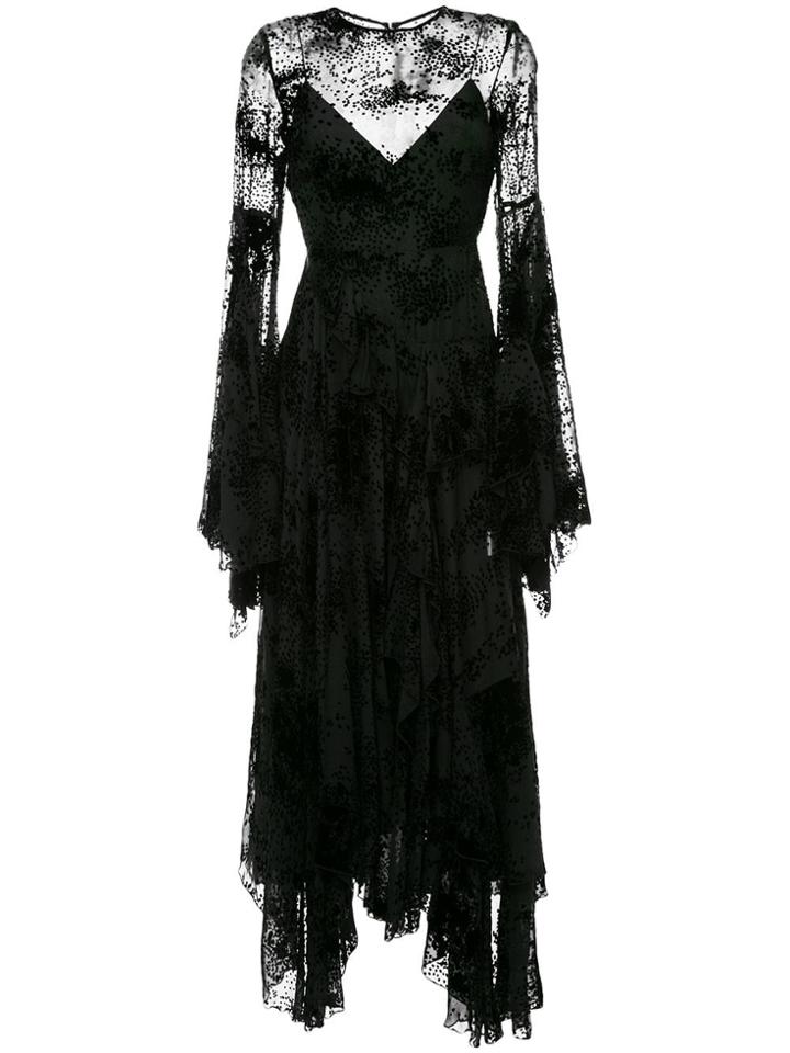 Alex Perry Flared Lace Dress - Black