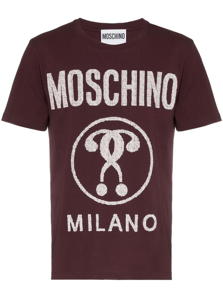 Moschino Short Sleeve Logo T-shirt - Pink & Purple