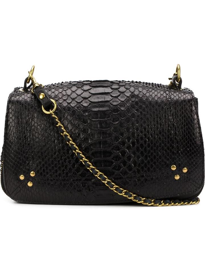 Jérôme Dreyfuss Bobi Shoulder Bag, Women's, Black, Cotton/lamb Skin/python Skin