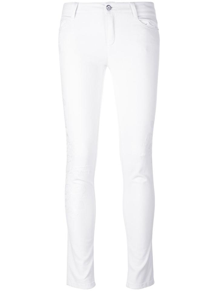 Ermanno Scervino - Skinny Cropped Jeans - Women - Cotton/spandex/elastane - 38, White, Cotton/spandex/elastane
