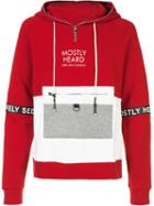 Mostly Heard Rarely Seen Patchwork Hoodie, Men's, Size: Xxl, Red, Cotton