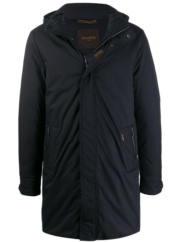 Moorer Mid-length Hooded Jacket - Blue