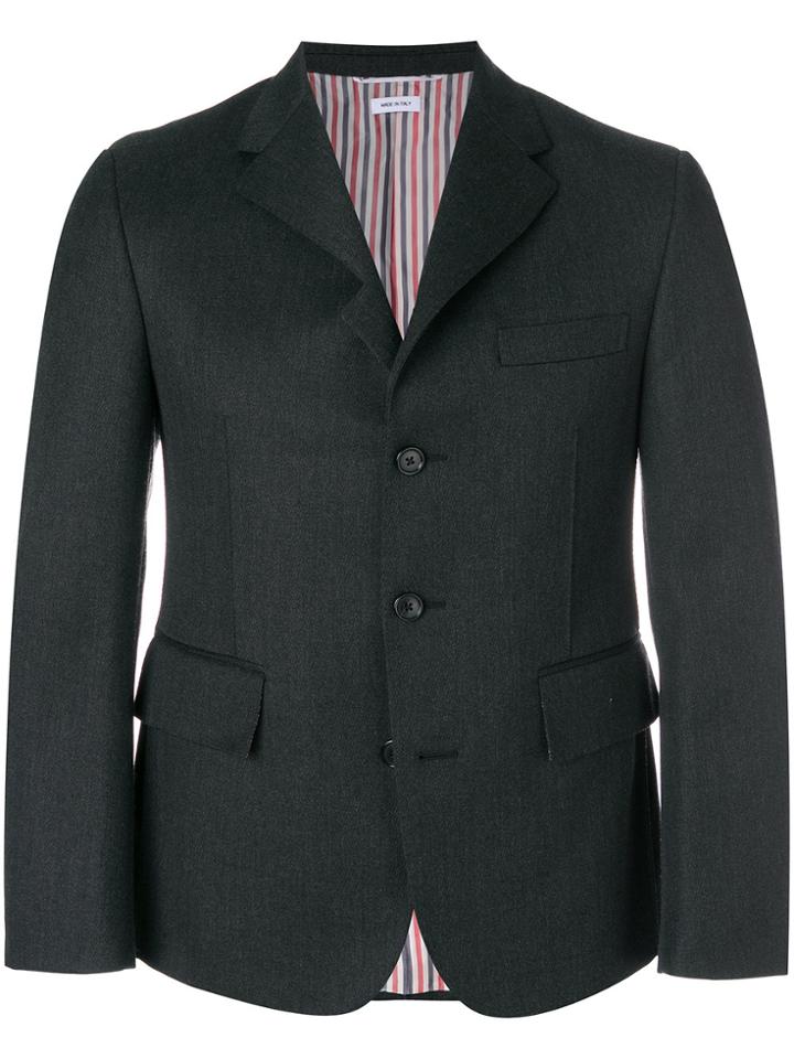 Thom Browne Cavalry Twill Pintuck Sport Coat - Grey