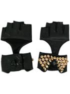 Karl Lagerfeld Cutout Fingerless Gloves - Black