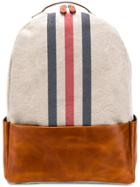 Eleventy Stripe Front Backpack - Neutrals