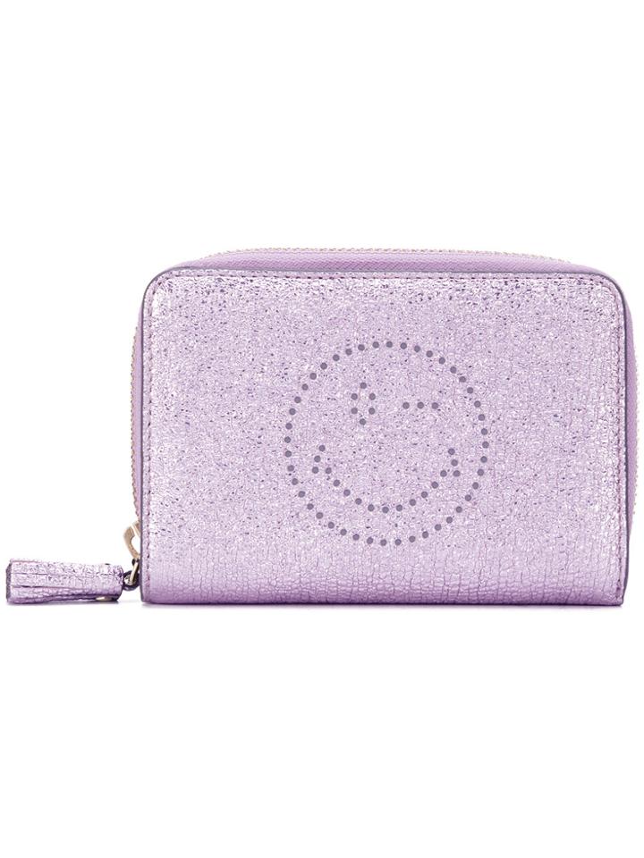 Anya Hindmarch Sparkly Wink Compact Wallet - Pink & Purple