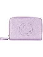 Anya Hindmarch Sparkly Wink Compact Wallet - Pink & Purple
