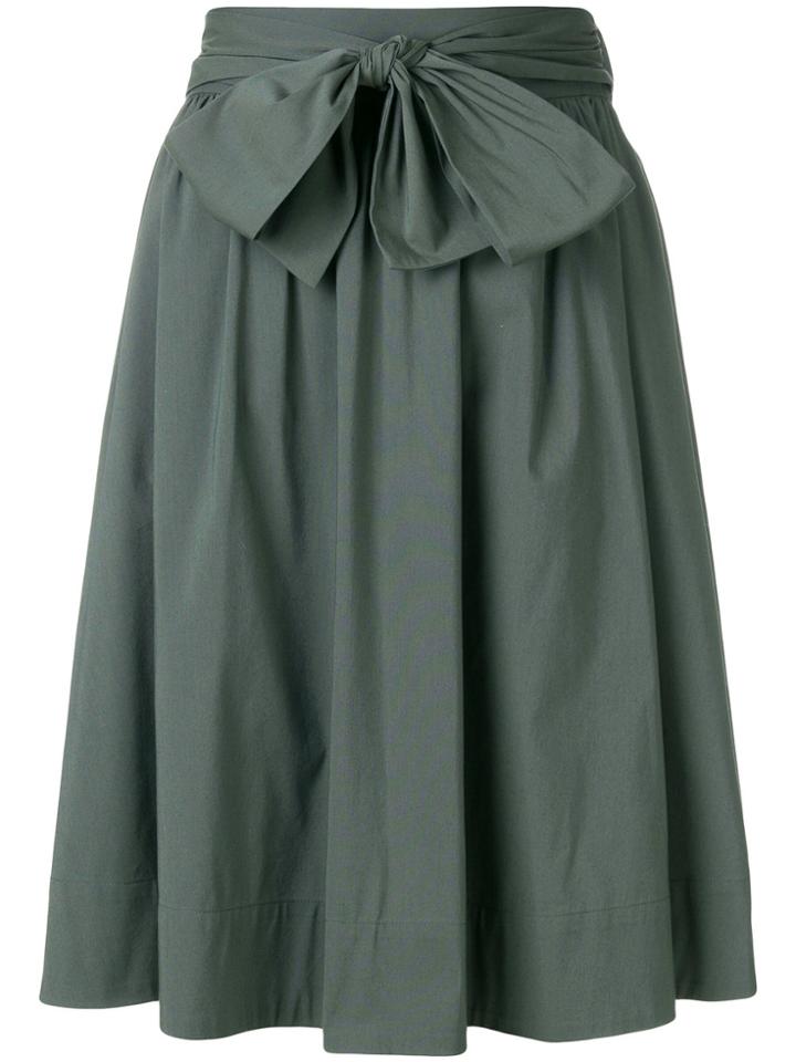 Steffen Schraut Bow Tie Waist Midi Skirt - Green