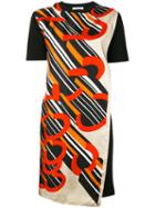 Carven - Printed Shortsleeved Dress - Women - Silk/cotton - M, Black, Silk/cotton