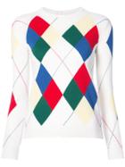 Thom Browne Classic Crewneck Pullover With Argyle Intarsia In Cashmere