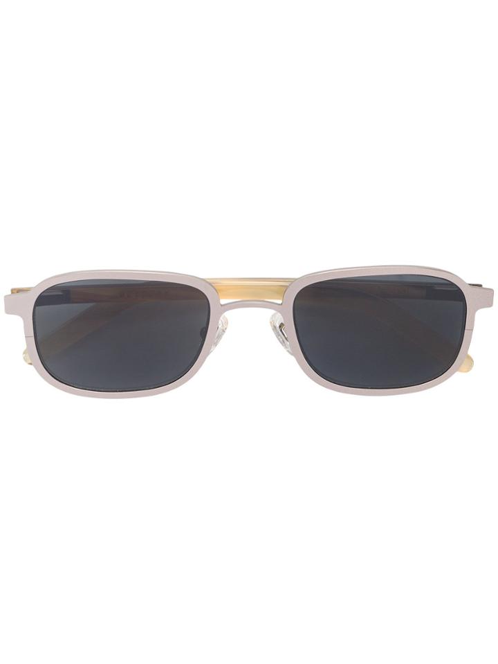 Blyszak Grey Buffalo Horn Square Sunglasses