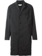 Marni Creased Effect Coat, Men's, Size: 46, Black, Polyester/cotton