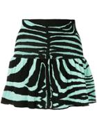 Laneus Zebra Print Skirt - Blue