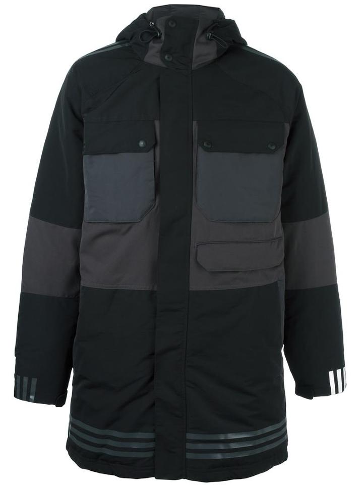 Adidas By White Mountaineering Padded Hooded Coat, Men's, Size: Large, Black, Polyester/nylon/feather Down