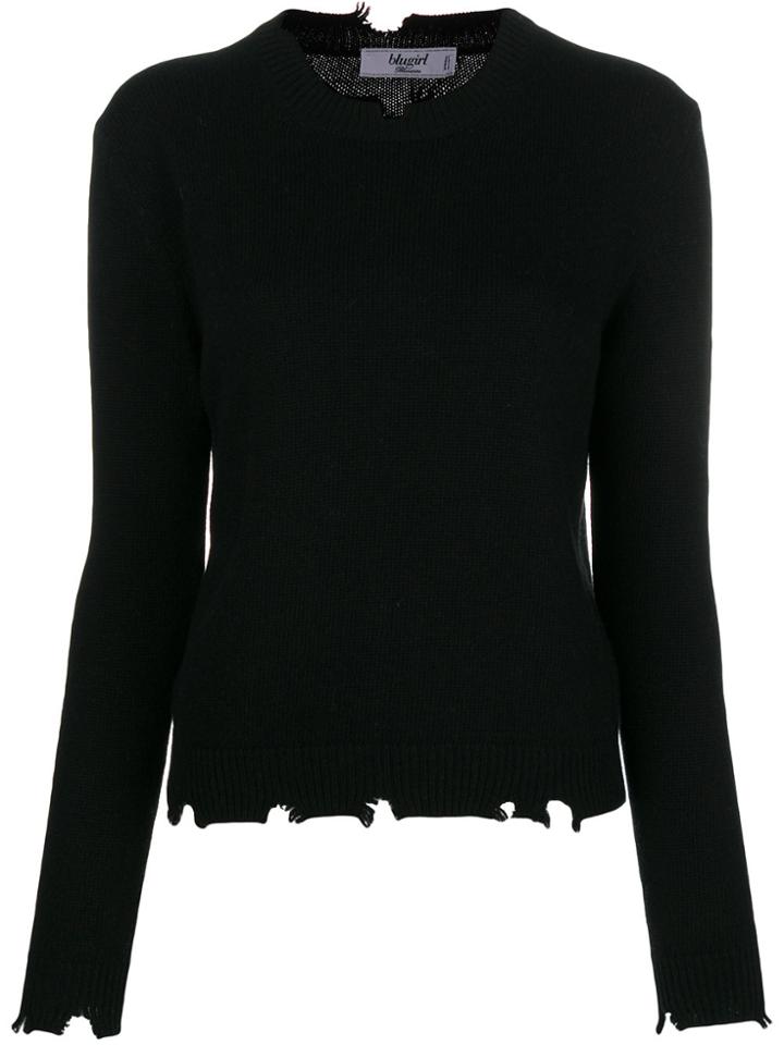 Blugirl Cut Out Knit Sweater - Black