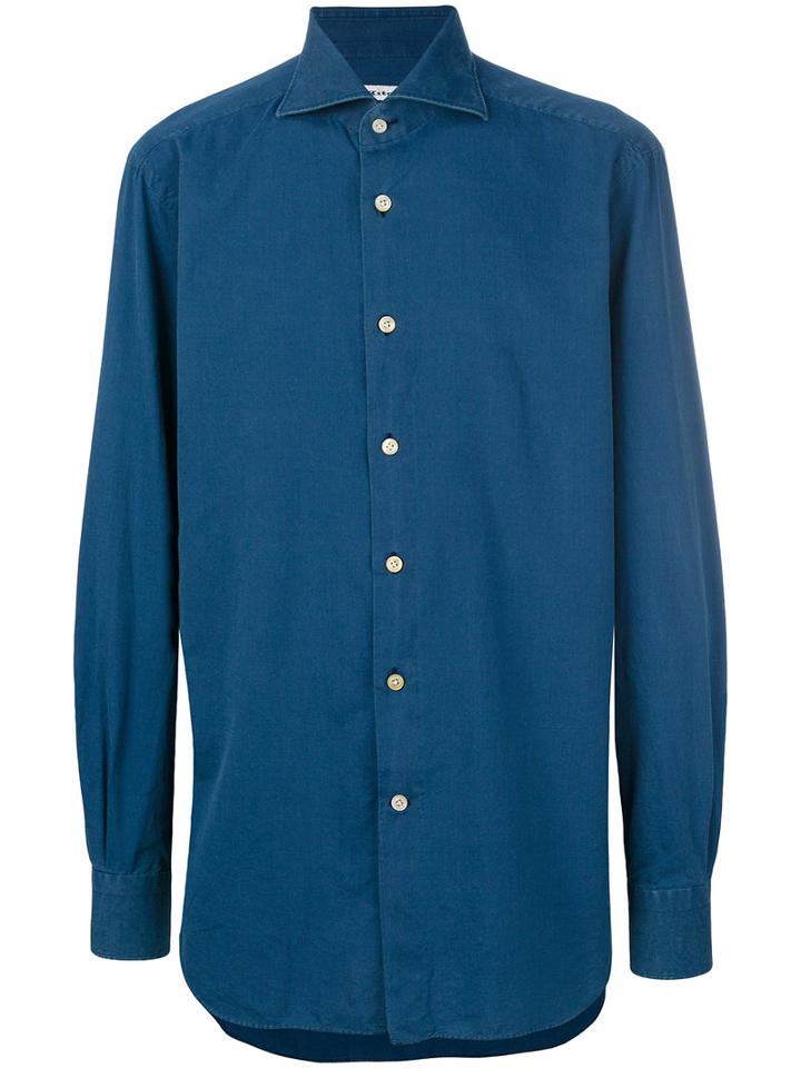 Kiton - Classic Denim Shirt - Men - Cotton - 43, Blue, Cotton
