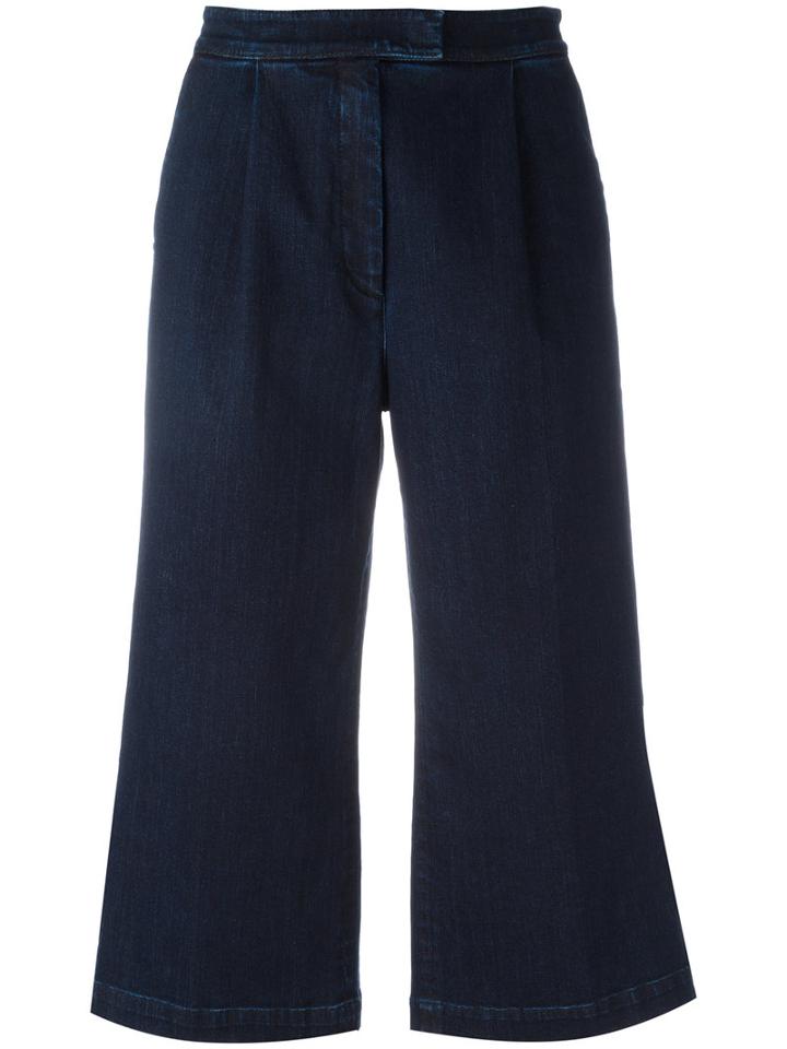 Rossella Jardini Wide-leg Cropped Jeans, Women's, Size: 42, Blue, Cotton/polyurethane/acetate/viscose