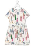 Mini Rodini - Tassels Print Dress - Kids - Organic Cotton/spandex/elastane - 11 Yrs, White