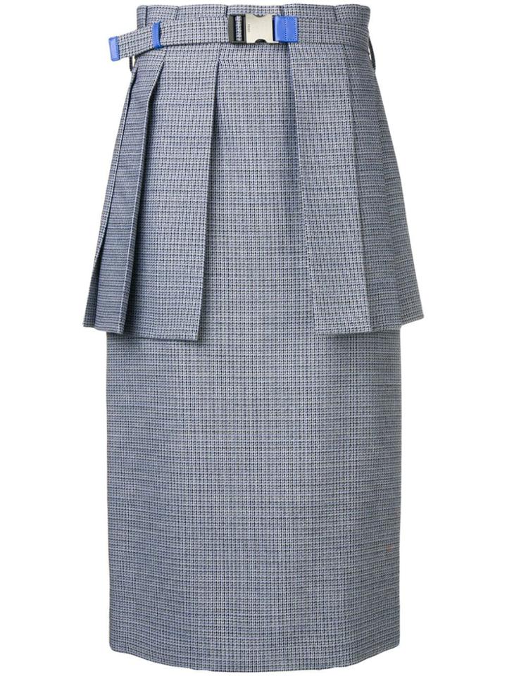 Fendi Pleated Peplum Skirt - Blue