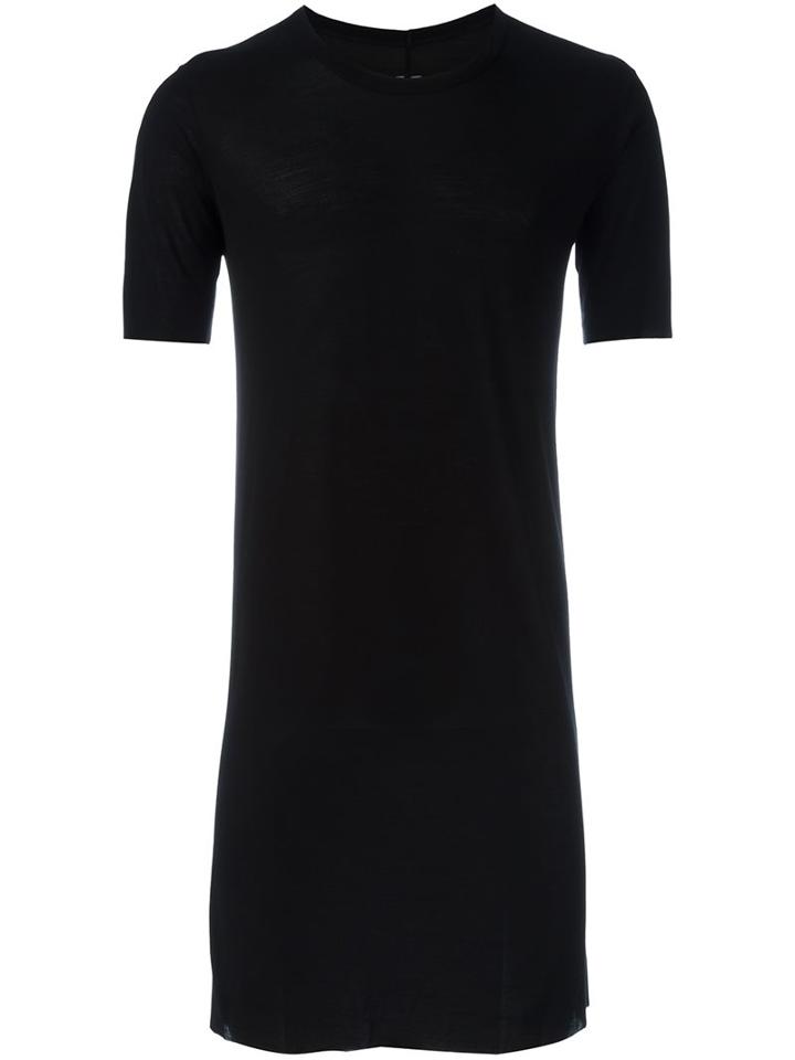 Rick Owens Long Length T-shirt, Men's, Size: Small, Black, Silk/viscose