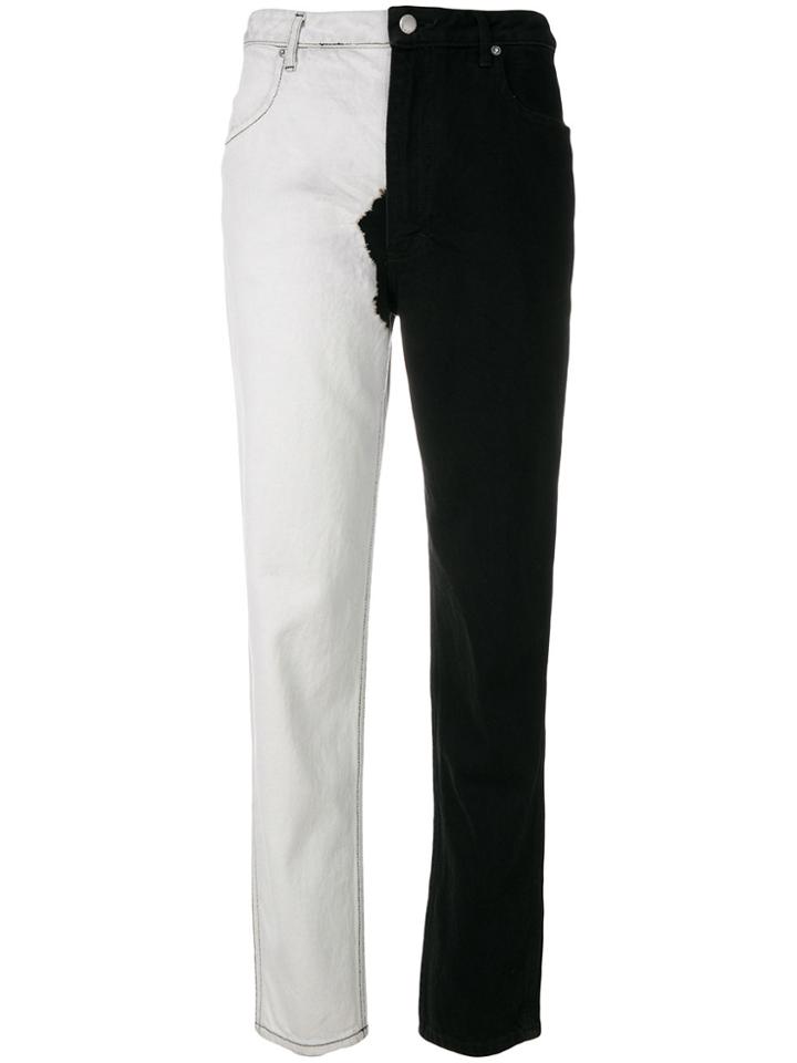 Eckhaus Latta Bicolour Slim Fit Jeans - Black