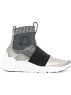 Mcq Alexander Mcqueen Panelled Sock Sneakers - Metallic