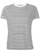 T By Alexander Wang Striped T-shirt, Women's, Size: M, White, Cotton