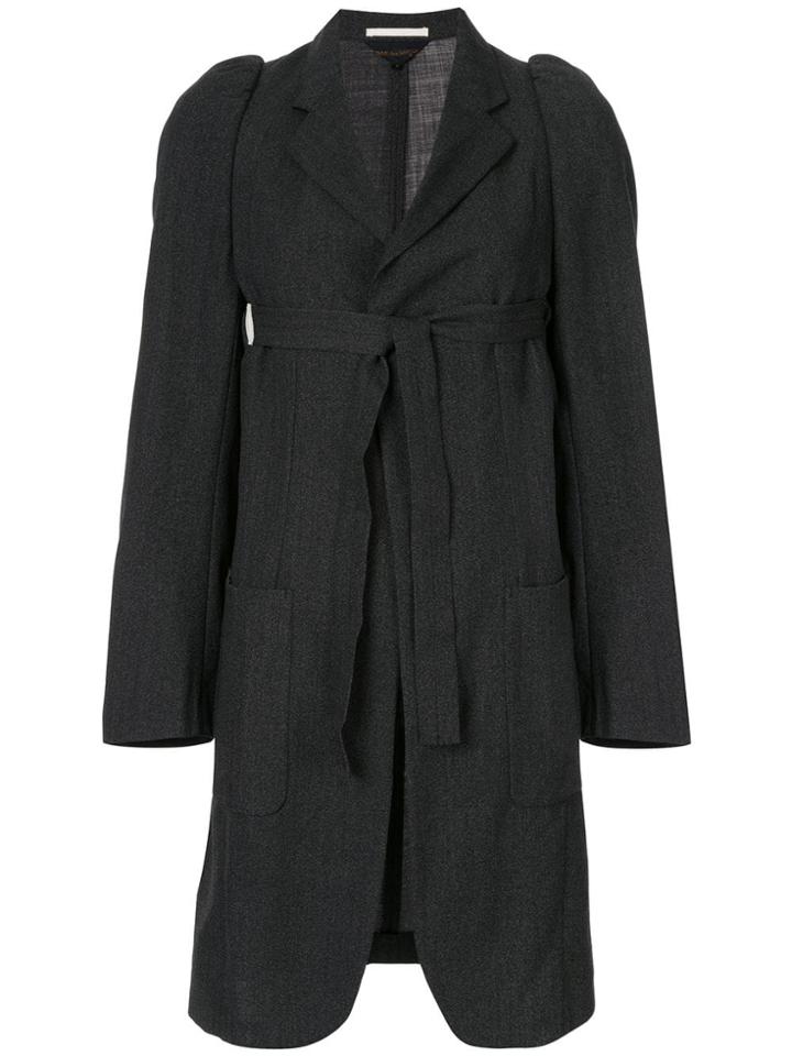 Comme Des Garçons Pre-owned Tied Dress-style Coat - Grey