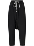 Rick Owens Drawstring Cropped Trousers, Women's, Size: 44, Black, Acetate/silk