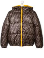 Fendi Kids Teen Reversible Monogram Padded Jacket - Grey