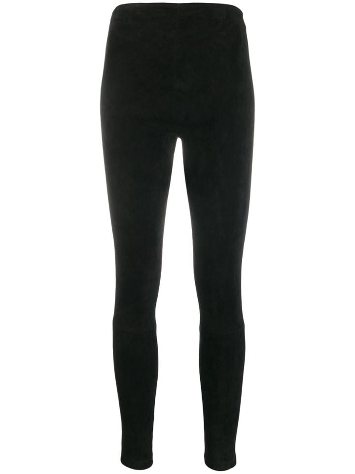 Manokhi Suede Skinny Trousers - Black