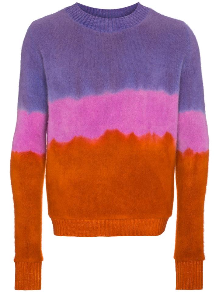 The Elder Statesman Striped Dyed Cashmere Sweater - Multicolour