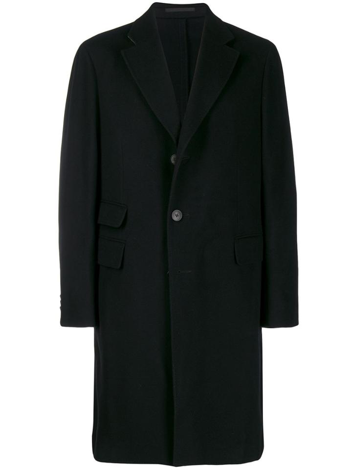 Z Zegna Mid-length Single-breasted Coat - Black