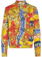 Moschino Roman Scarf Print Denim Jacket - Multicolour