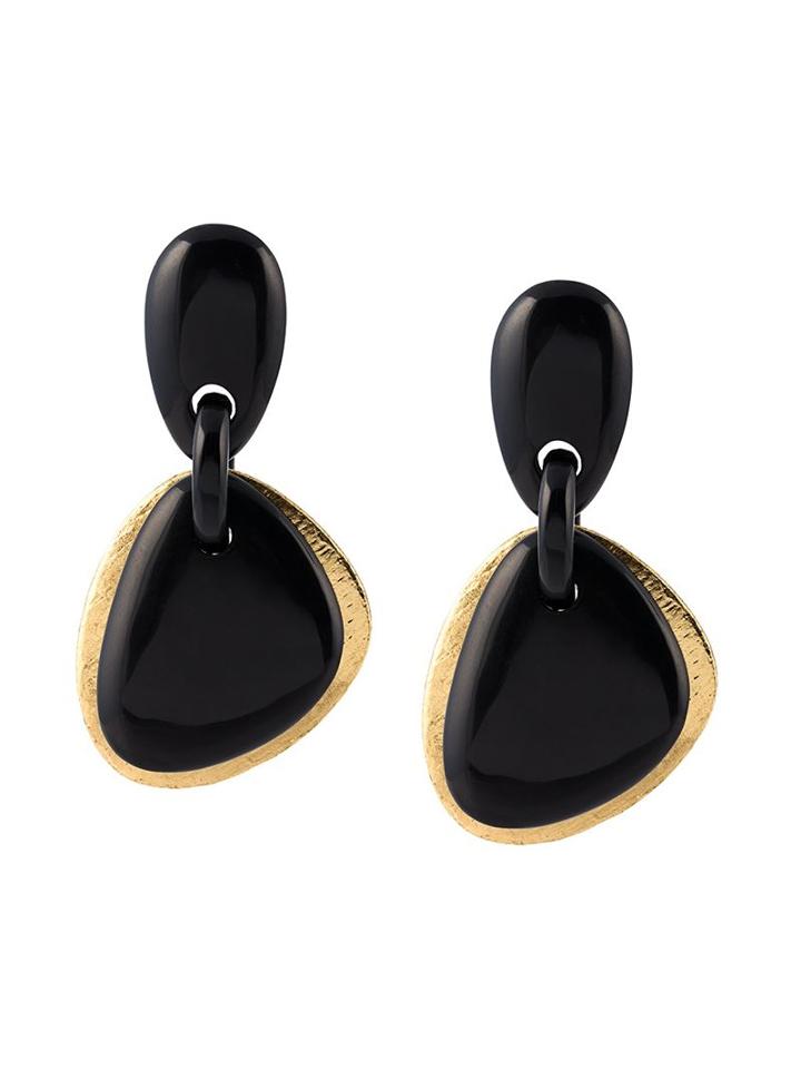 Monies Drop Clip-on Earrings, Women's, Black