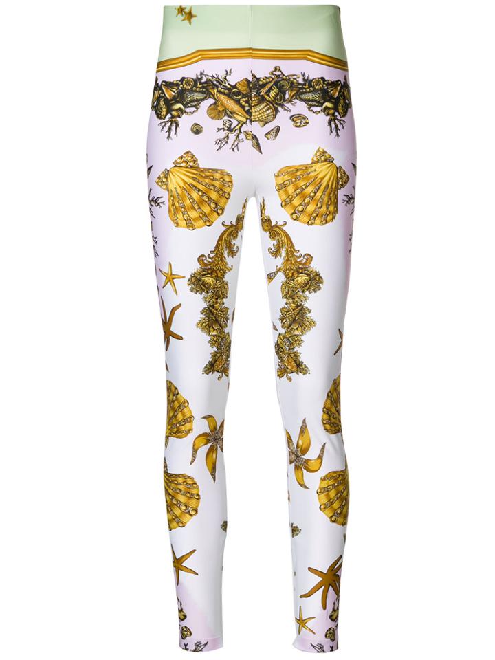 Versace Sea Print Leggings - Multicolour