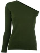 Aspesi - One-sleeve Top - Women - Cotton - 40, Green, Cotton