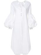 Leal Daccarett Puffy Sleeves Elongated Shirt - White