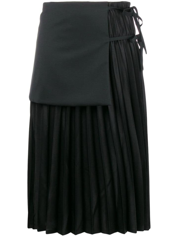 Comme Des Garçons Noir Kei Ninomiya Tied-layer Pleated Skirt - Black
