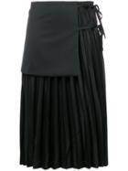 Comme Des Garçons Noir Kei Ninomiya Tied-layer Pleated Skirt - Black