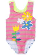 Stella Mccartney Kids - Floral And Striped Bathing Suit - Kids - Polyamide/polyester/spandex/elastane - 18 Mth, Toddler Girl's